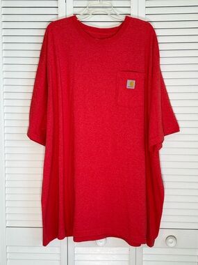 Carhartt Men's Loose Fit T-Shirt Red Heather Short Sleeve Pocket Crew Neck 4XL